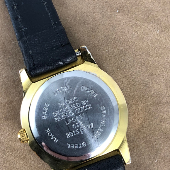 Vintage Authentic PAOLO GUCCI Gold Tone Date Watch - Picture 5 of 6
